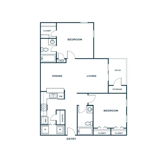 the floor plan for a two bedroom apartment at The  Jaxon