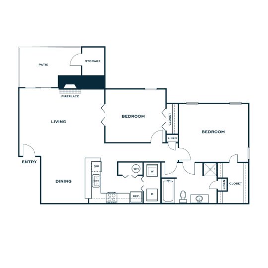 the floor plan for a two bedroom apartment at The  Jaxon