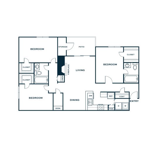 the floor plan for a two bedroom apartment at The  Jaxon