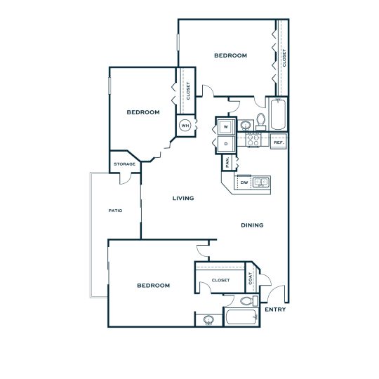 the floor plan for a two bedroom apartment at The  Jaxon