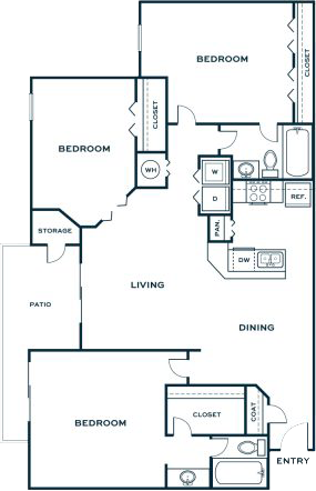 the floor plan for a two bedroom apartment at The  Jaxon